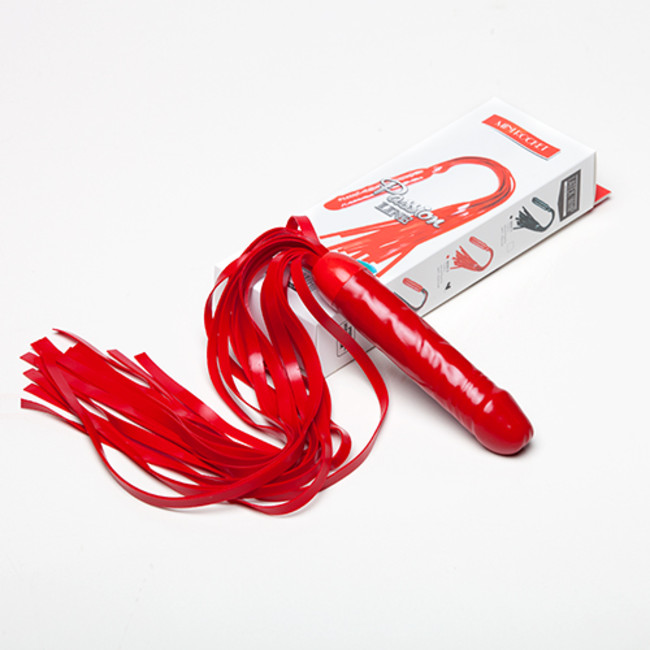 Красный латексный фаллос-плетка Mini Rocket
