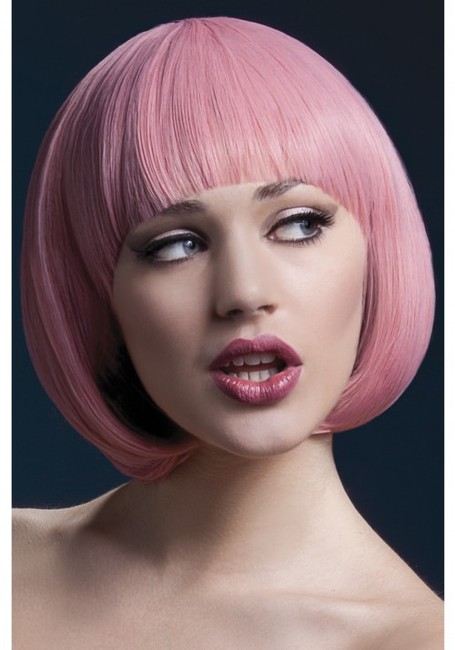 Розовый парик каре MIA (25 см)