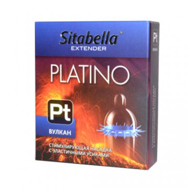 Стимулирующий презерватив-насадка с эластичными усиками Sitabella Extender Platino Вулкан
