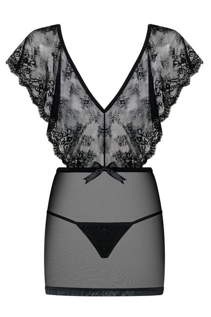 Чёрное прозрачное мини-платье Merossa Chemise SM (42-44)