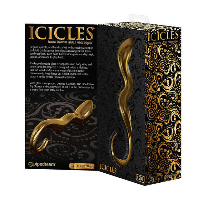 Фаллоимитатор ICICLES Gold Edition G spot G01 золотой