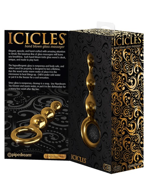 Анальный фаллоимитатор ICICLES Gold Edition G-Spot и P-Spot G10 золотой