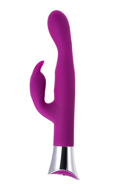 Вибратор с гибкой головкой и клиторальным стимулятором jos loly (фиолетовый, 21,6 см)