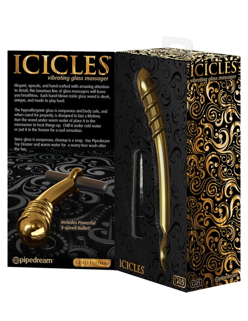 Вибромассажер ICICLES Gold Edition G spot G05 золотой