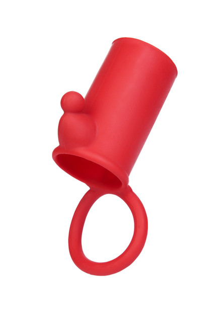 Насадка на пенис с кольцом силиконовая (красная)