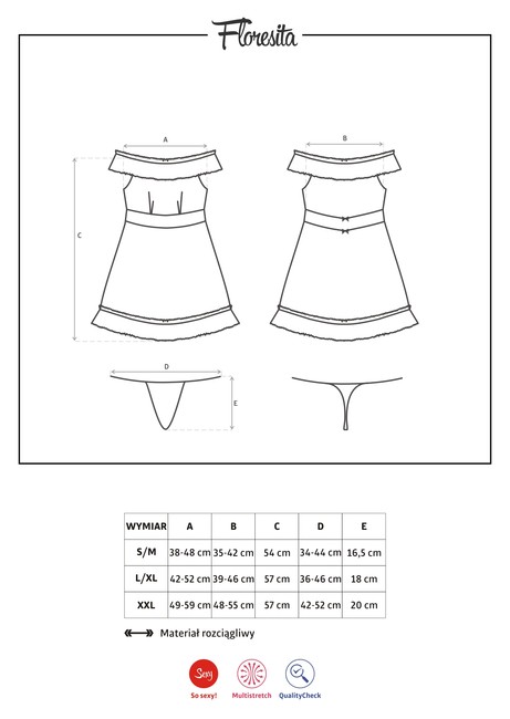 Мини-сорочка с открытыми плечами Floresita LXL (46-48)