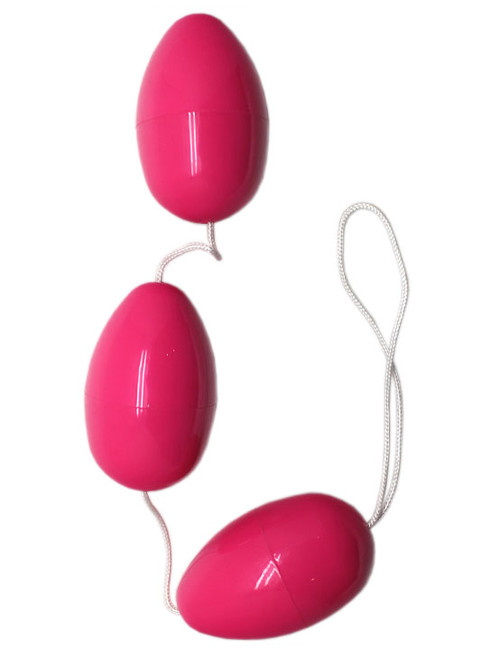 Анально-вагинальные шарики тройные со смещенным центром тяжести (розовые)