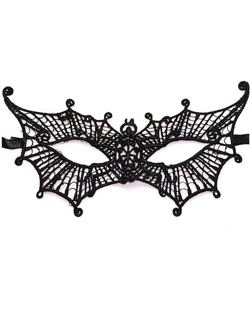 Ажурная черная кружевная маска Женщина-вамп