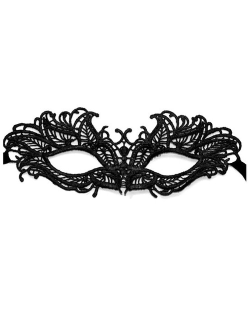 Ажурная черная кружевная маска Верона