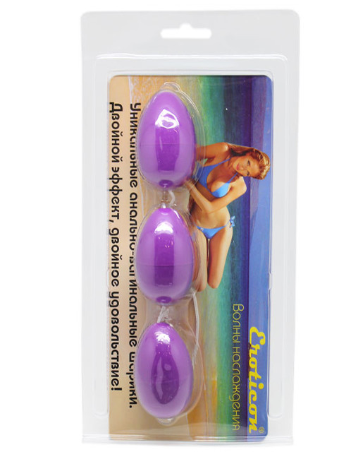 Анально-вагинальные шарики тройные со смещенным центром тяжести (фиолетовые)