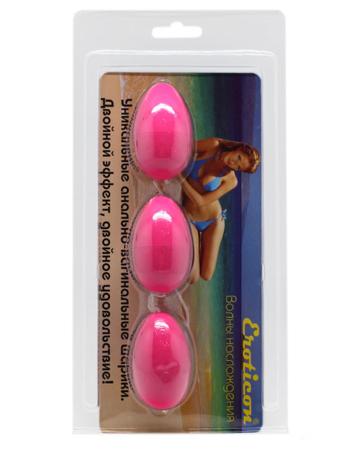 Анально-вагинальные шарики тройные со смещенным центром тяжести (розовые)