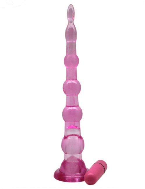 Анальный конус с пулькой (розовый) 220 мм