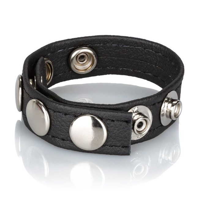 Эрекционное кольцо-утяжка многофункциональное Leather Multi-Snap Ring