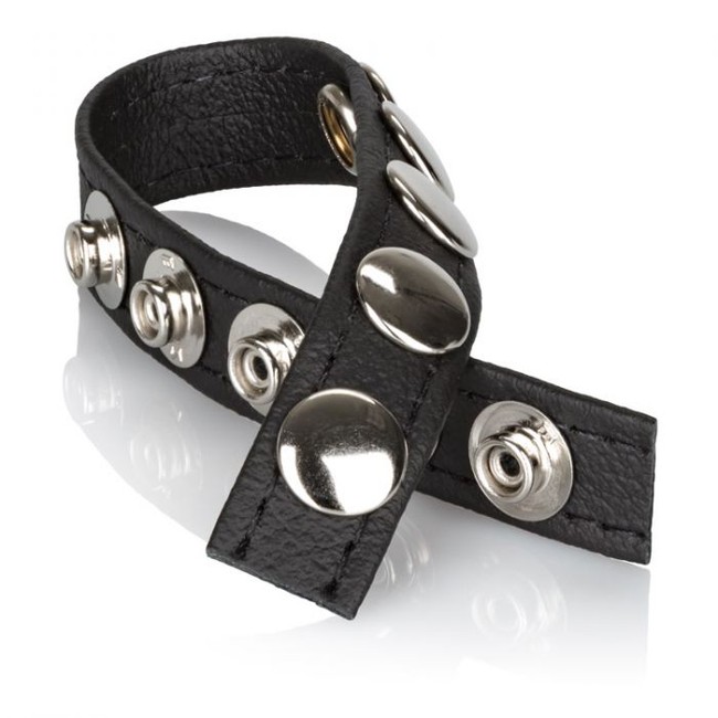 Эрекционное кольцо-утяжка многофункциональное Leather Multi-Snap Ring