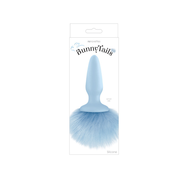 Анальная пробка с голубым заячьим хвостиком Bunny Tails - Blue
