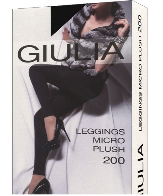 Леггинсы черные женские Giulia MICRO PLUSH 200 , 3/4 ML