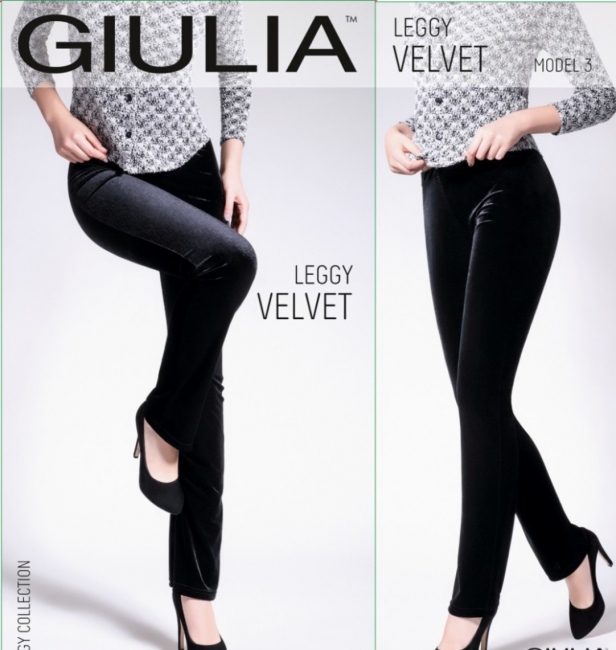 Леггинсы  черные Giulia LEGGY VELVET 03 , XS (40-42)