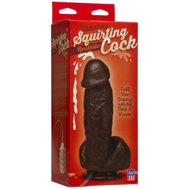 Фаллоимитатор с семяизвержением The Amazing Squirting Realistic® Cock - Chocolate