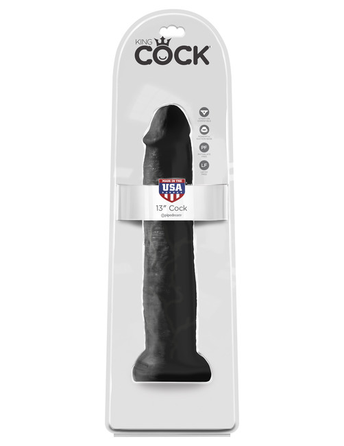 Фаллоимитатор-гигант на присоске черный King Cock 13 Cock Black