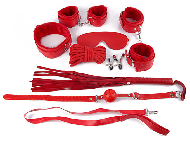 Комплект для BDSM игр (8 предметов) красный