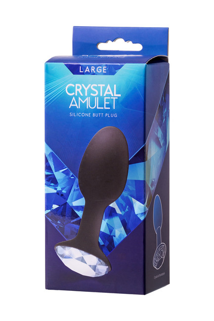 Силиконовая анальная втулка с прозрачным кристаллом в основании Crystal Amulet large