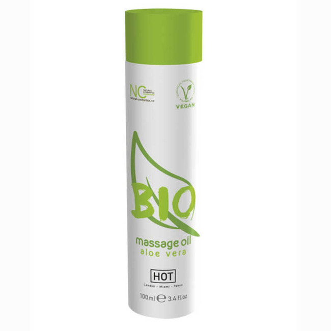 Массажное масло HOT BIO Massage oil aloe vera , аромат алоэ вера  (100 мл)