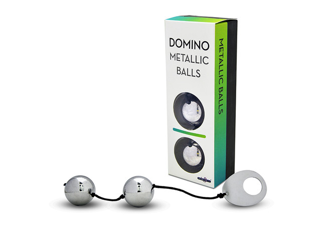 Вагинальные шарики металлические Domino Metallic Balls (серебристые)