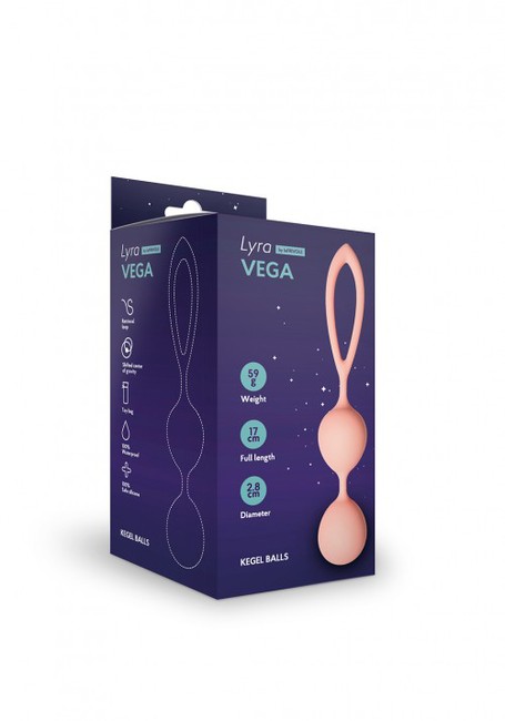 Шарики Кегеля со смещенным центом тяжести силиконовые Vega (персиковый)