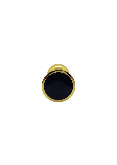 Анальная пробка металлическая золотая с черным кристаллом Onjoy Metal Plug Gold Small