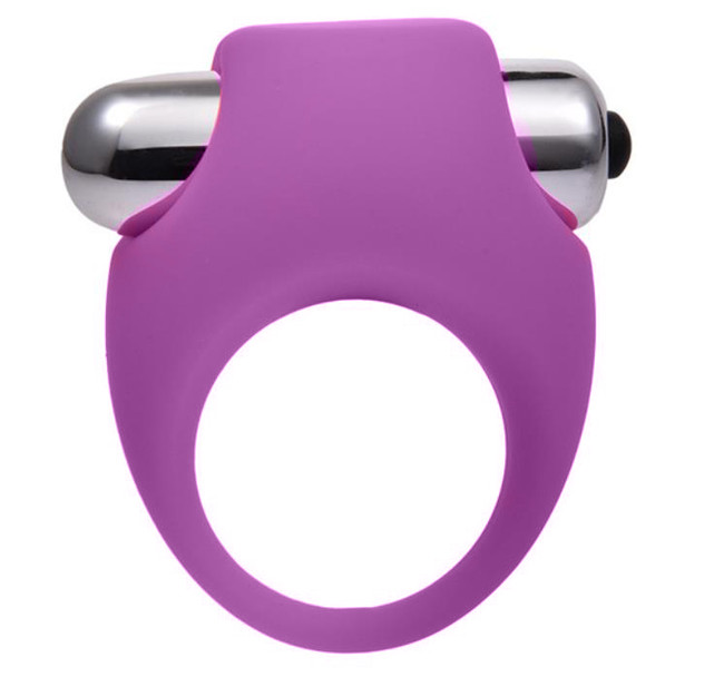 Эрекционное кольцо силиконовое с вибрацией Onjoy Silicone Collection (фиолетовый)