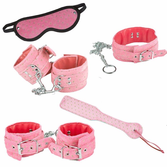 Розовый плюшевый набор БДСМ Muqu Soft Plush Set (5 предметов)