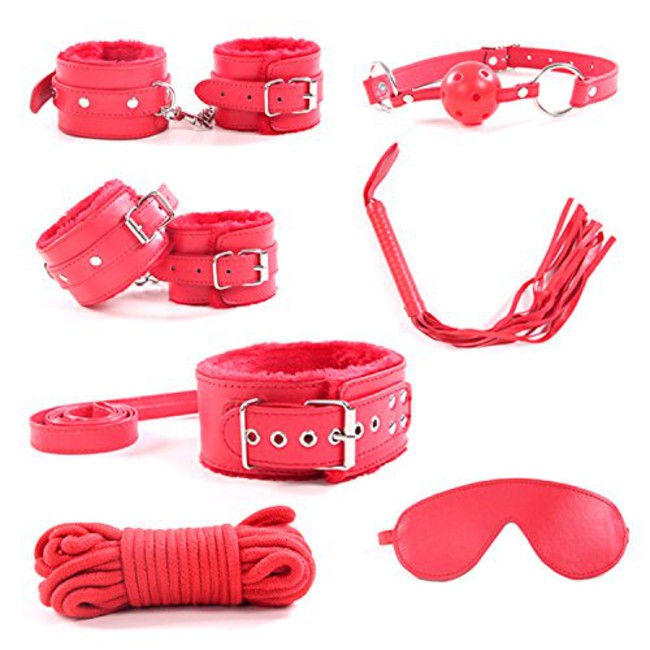 Красный BDSM набор для ролевых игр bdsm kit Muqu (7 предметов)