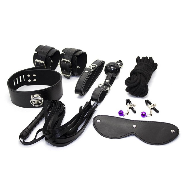 Черный BDSM набор для ролевых игр bdsm kit Muqu (8 предметов)