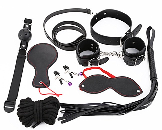 Черный BDSM набор для ролевых игр bdsm kit Muqu (8 предметов)