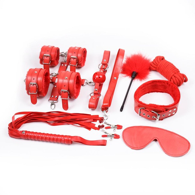 Секс-набор для бондажа Onjoy BDSM Starter Kit красный (10 предметов)