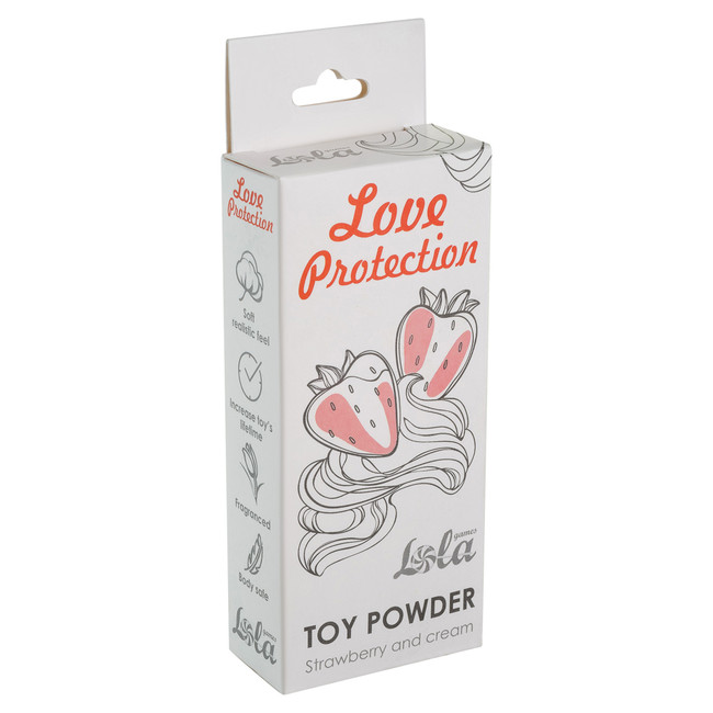 Пудра для игрушек ароматизированная Love Protection Клубника со сливками 15 гр
