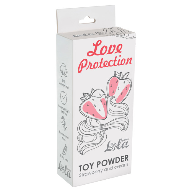 Пудра для игрушек ароматизированная Love Protection Клубника со сливками 30 гр