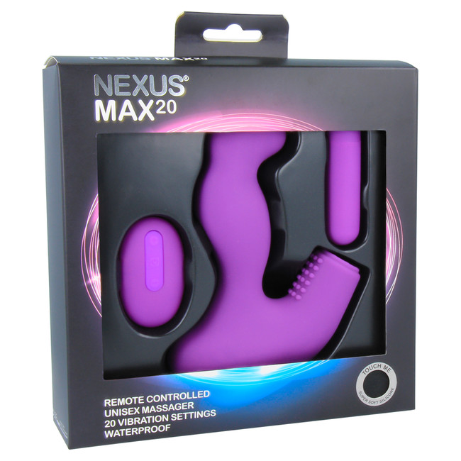 Перезаряжаемый вибромассажер простаты на дистанционном управлении Nexus MAX 20 (20 режимов) фиолетовый