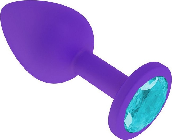 Маленькая фиолетовая пробка с голубым кристаллом ONJOY Silicone Collection