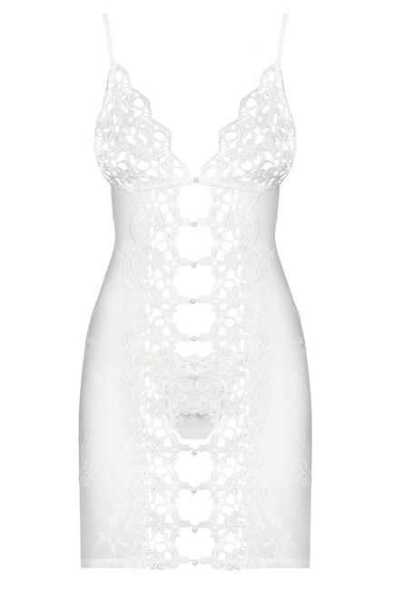 Белая эротичная сорочка со стрингами Bride Chemise SM (42-44)